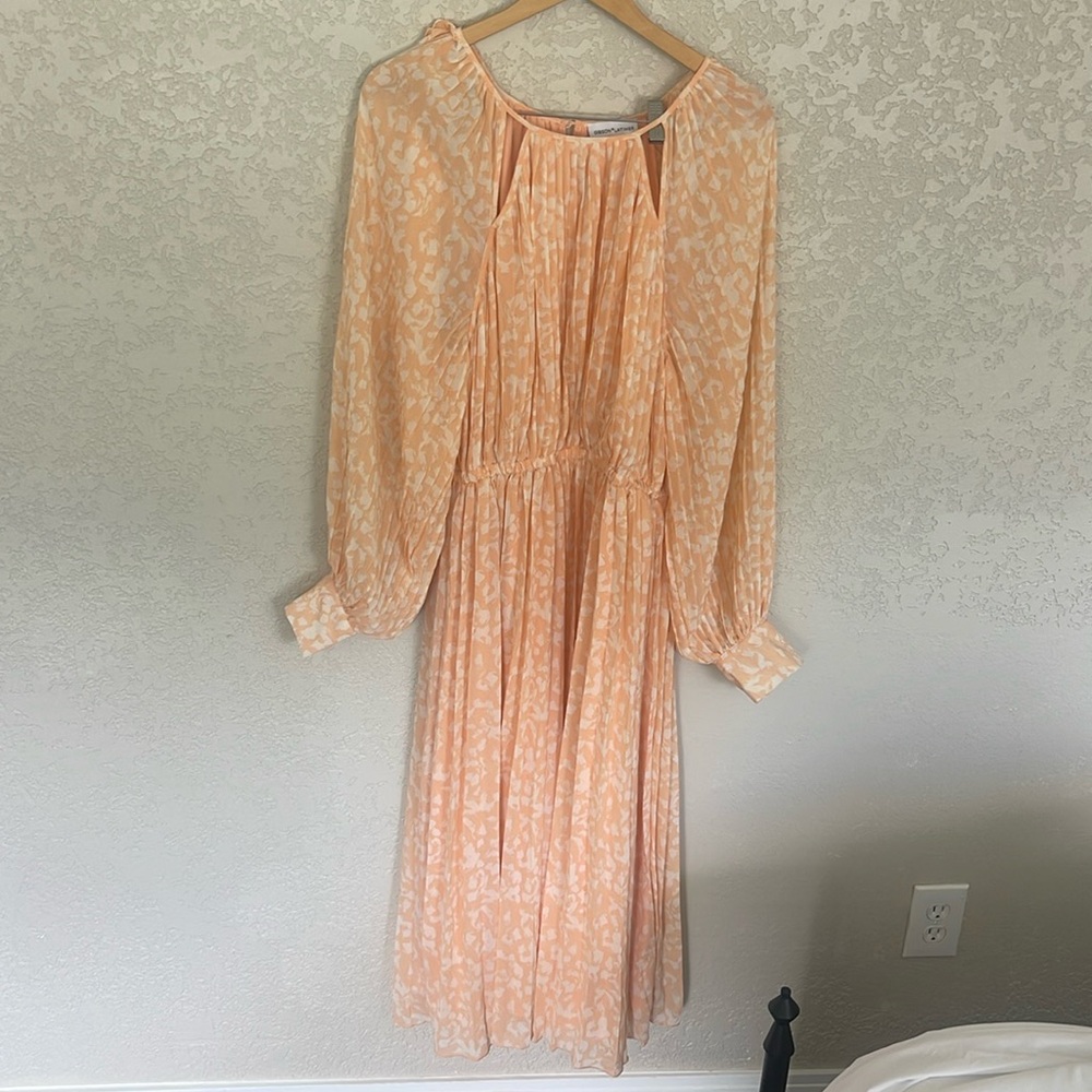 Long sleeve peach dress